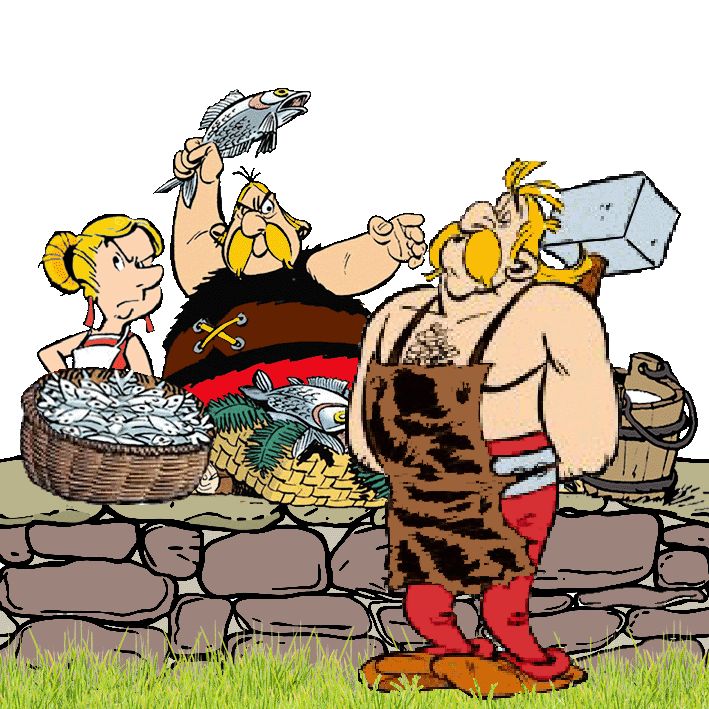 Der Schmid und der Fischer sind am diskutieren | Quelle: Pinterest.com