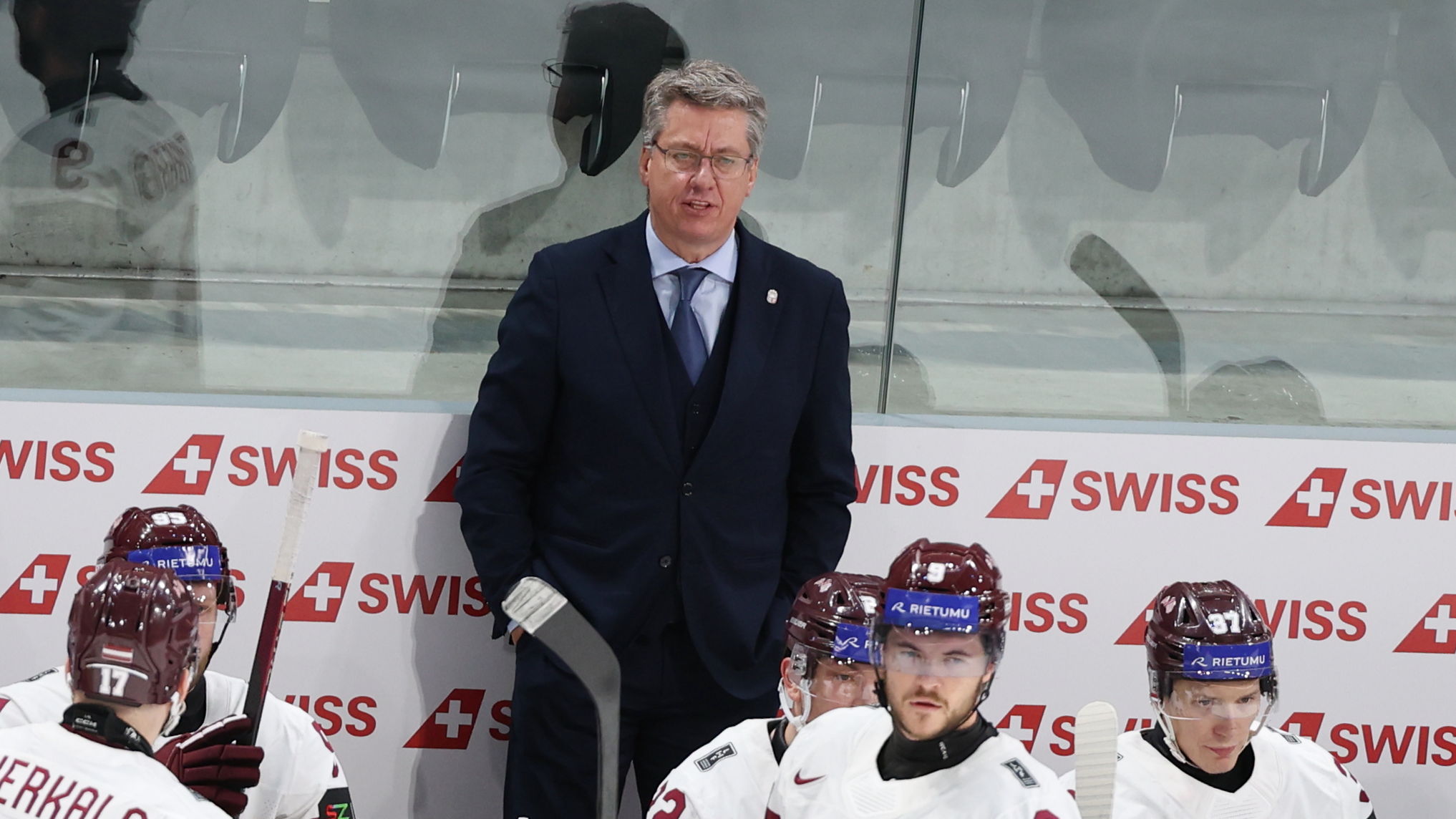 Latvia Head Coach Harijs Vitolins,  IIHF World Championship 2026 HUN - LAT, Swiss Life Arena, Zürich | Quelle: © Puckfans.at / Andreas Robanser