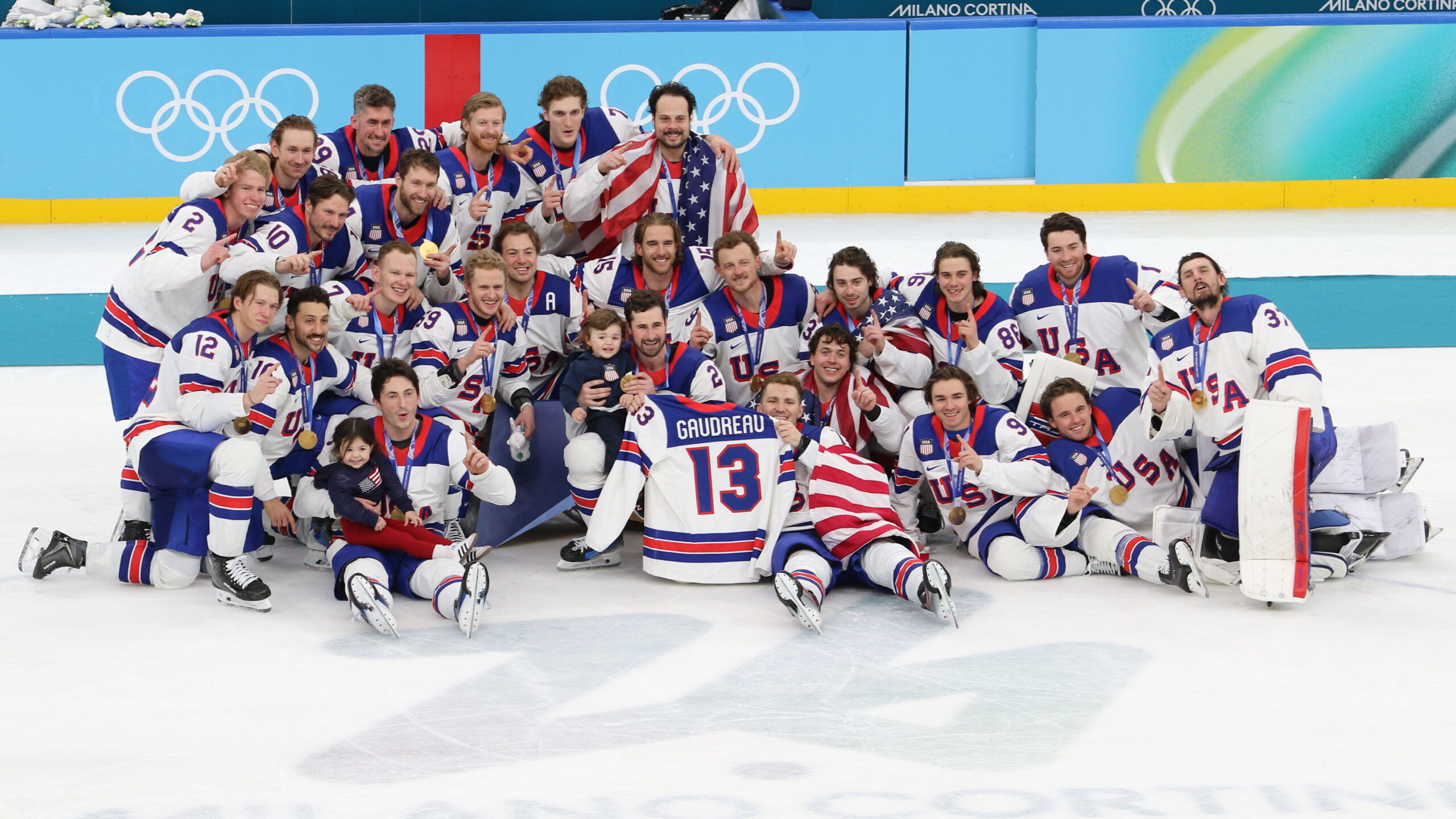 Olympic Gold Champion Team USA, Olympic Games 2026 Mens Gold Medal Game CAN - USA, Milano Santa Giulia Arena,, Olympic Games 2026 Mens Gold Medal Game CAN - USA, Milano Santa Giulia Arena | Quelle: © Puckfans.at / Andreas Robanser
